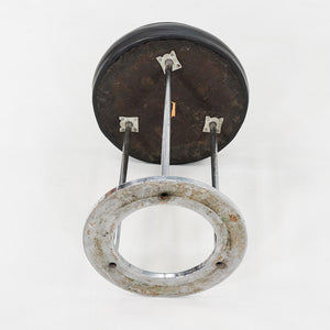 1970s Paul Mayen for Habitat Occasional Stool in Chrome and Black Vinyl 18"