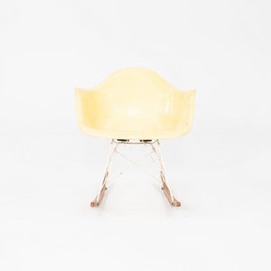 1953 Herman Miller Eames RAR Rocking Chair Yellow Fiberglass Shell & White Base