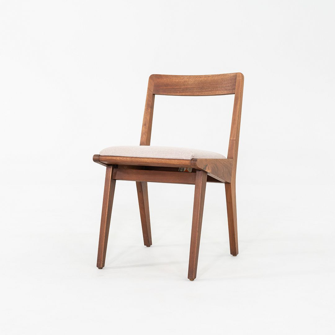 C. 1951 Set of Nine Jens Risom for Knoll 666 Dining Chairs Walnut with Fabric