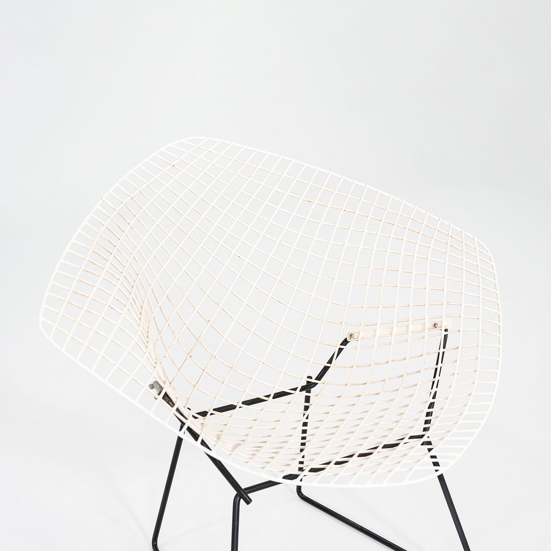 1960s Harry Bertoia Knoll Diamond Lounge Chair Black/White Powder Coated Steel