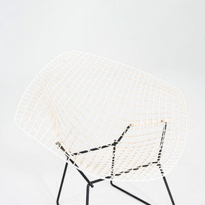 1960s Harry Bertoia Knoll Diamond Lounge Chair Black/White Powder Coated Steel