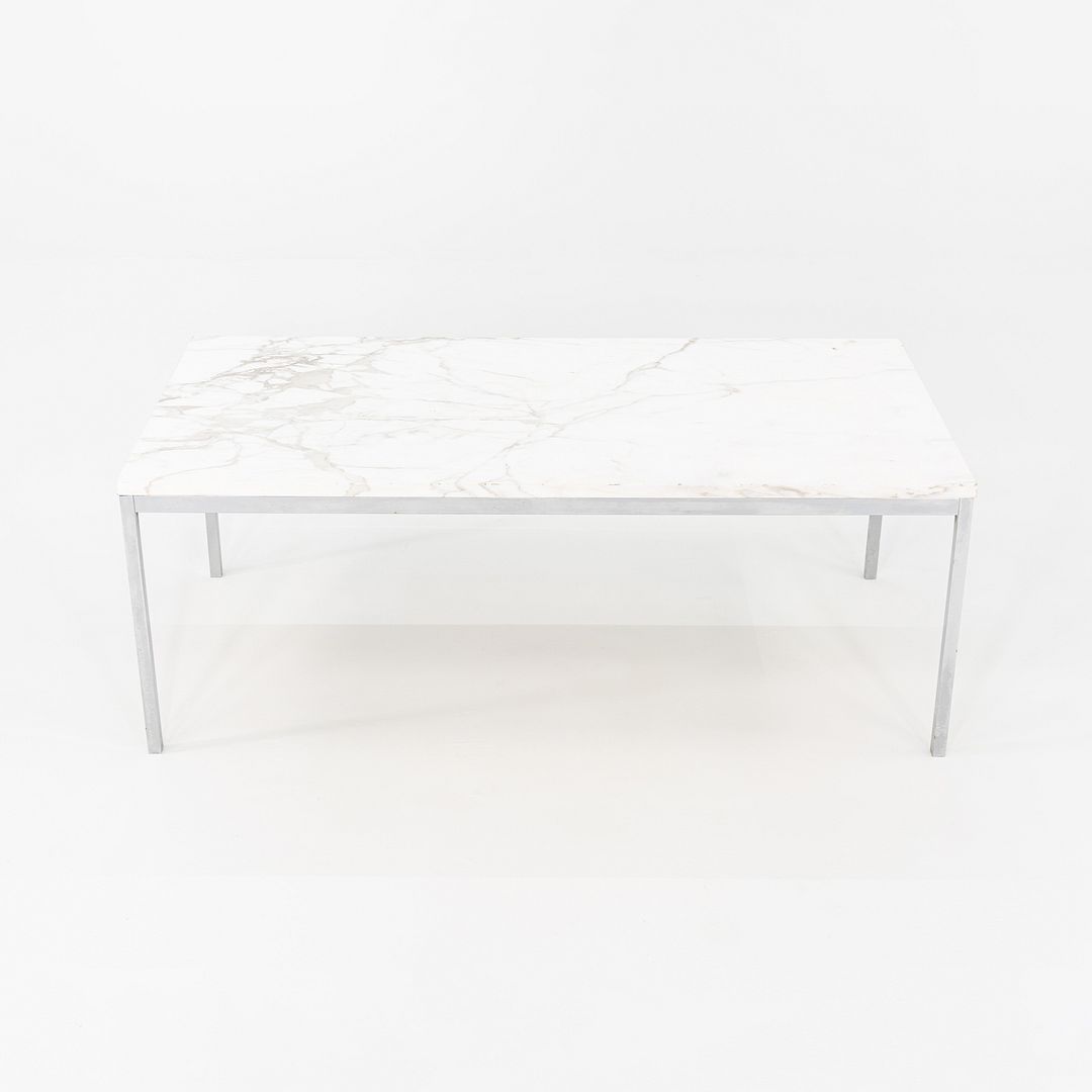 1960s Florence Knoll Marble and Chromed Steel Coffee Table 45 x 23 x 17 inches