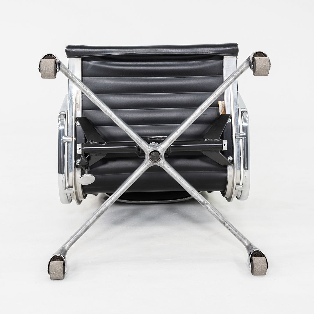 1981 Herman Miller Eames Aluminum Group Executive Desk Chair in Black Naugahyde