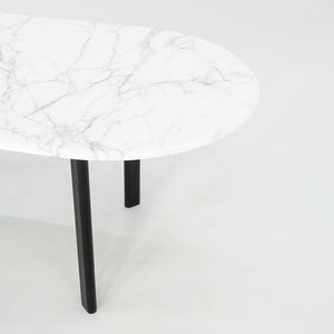 1990 Knoll Joseph D'Urso Racetrack Dining / Work Table in Steel with Marble Top