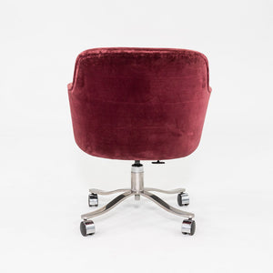 1980s Pair of Nicos Zographos CH 6 Alpha Bucket Desk Chairs in Burgundy Fabric