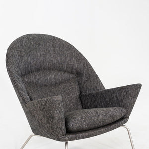 2022 CH468 Oculus Lounge Chair and Ottoman by Hans Wegner for Carl Hansen Grey Fabric 3x Available