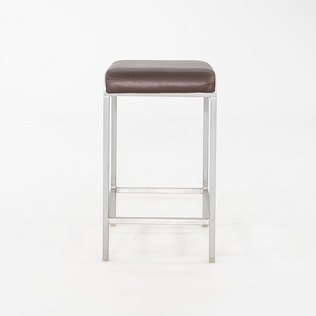 2010 Norman Foster for Emeco 20-06 Stool with Brown Leather Seats 5x Available