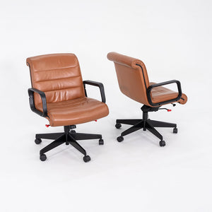 2000s Richard Sapper for Knoll Management Desk Chair in Cognac Leather 8x Available