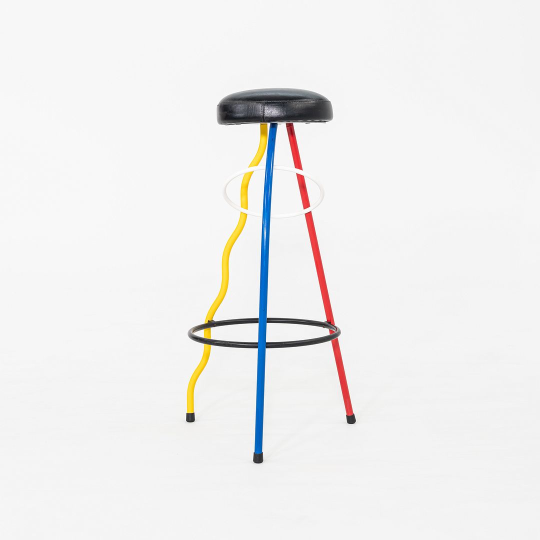 1980s Duplex Bar Stool byJavier Mariscal & Pepe Cortes for BD Barcelona w/ Vinyl
