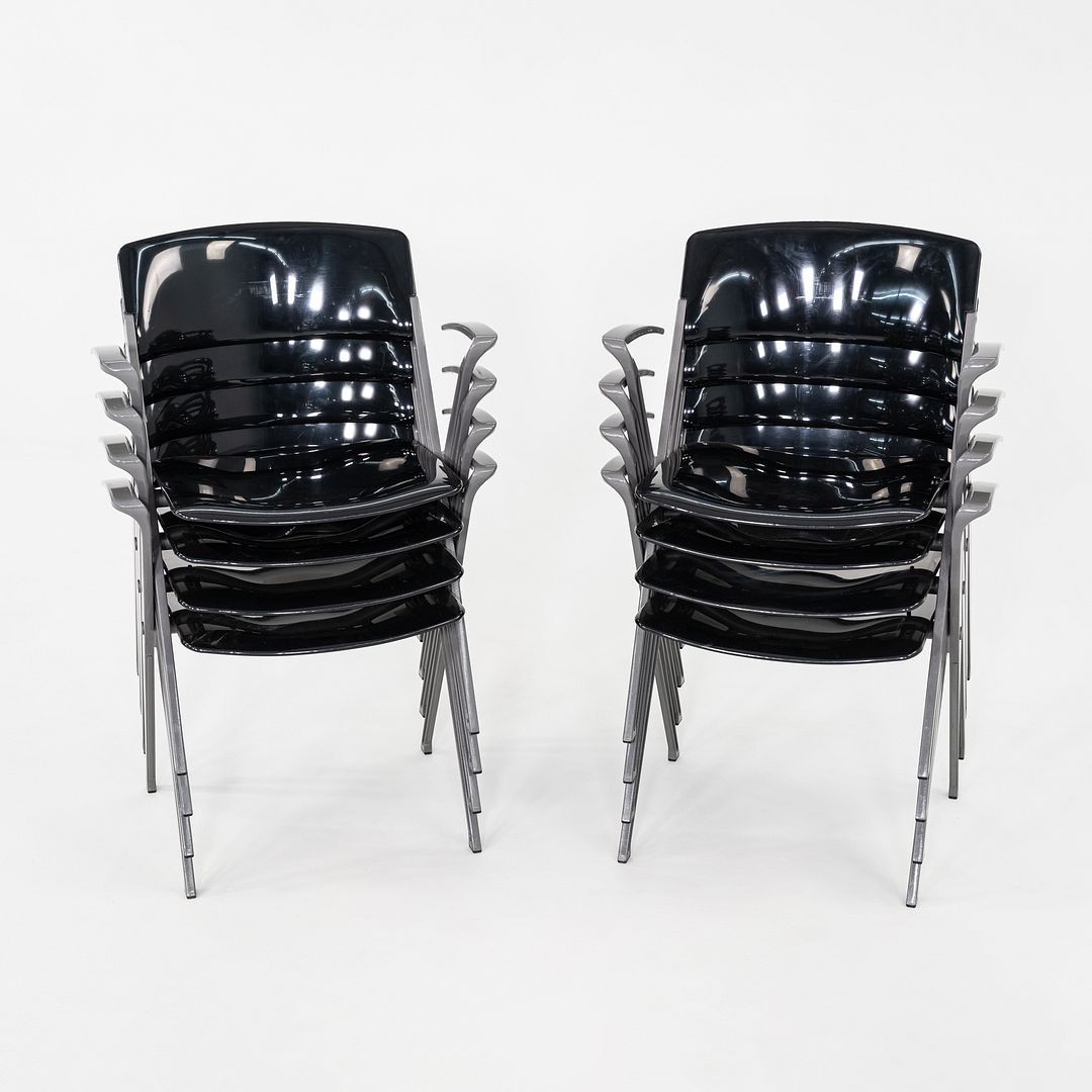2007 Emilio Ambasz for Knoll Visor Stacking Dining Arm Chair in Black 25x Avail