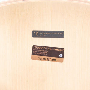 2012 Arne Jacobsen for Fritz Hansen Series 7 Dining Arm Chair Maple and Leather