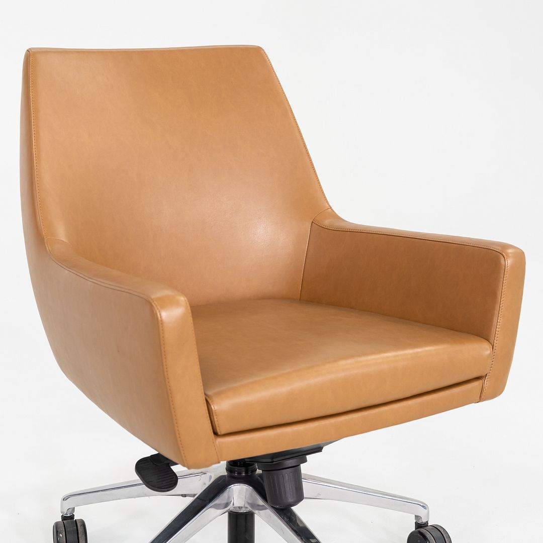 2016 Bernhardt Designs Cardan Desk Chair Tan Leather w/ Pneumatic Base 6x Avail