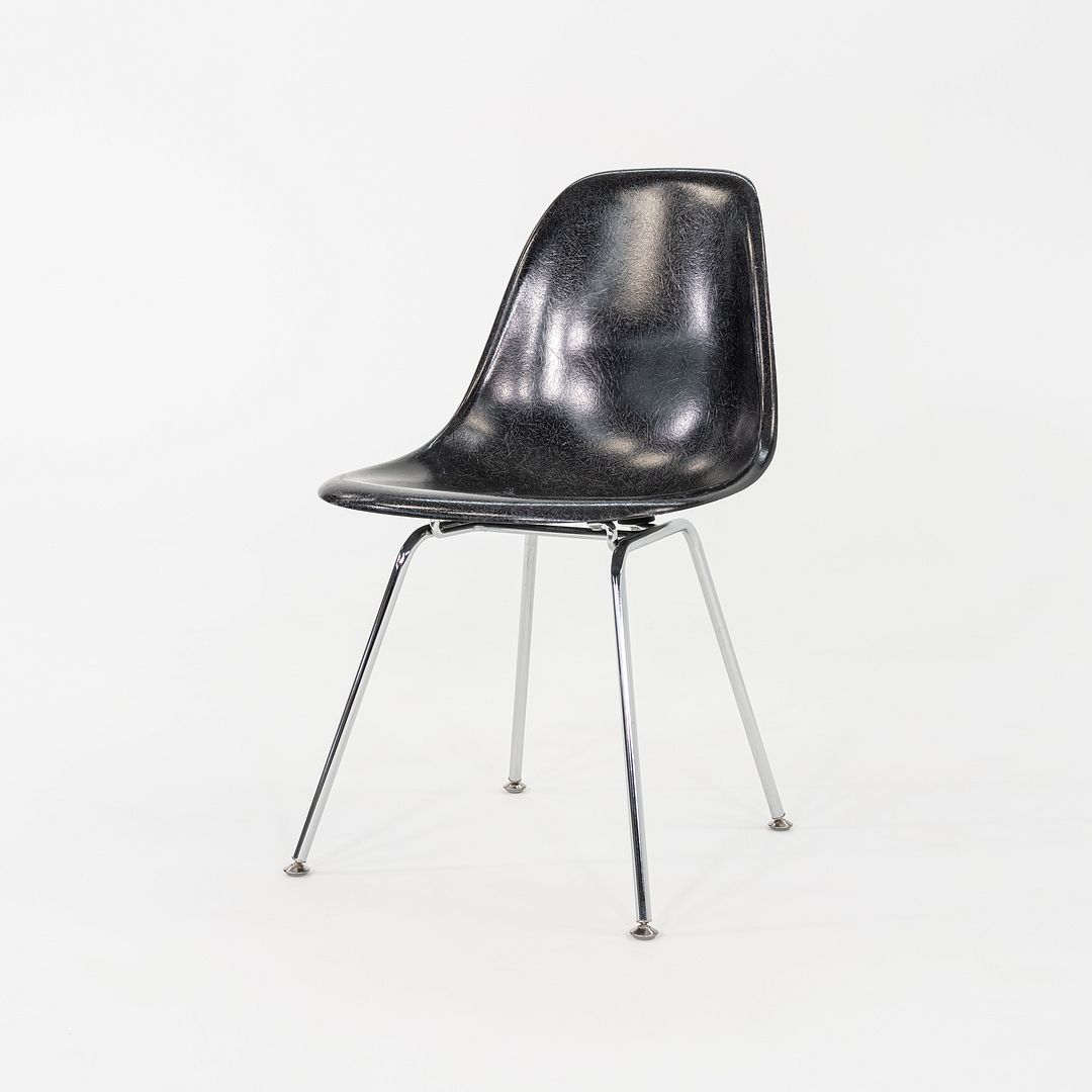 2019 Set of Six Eames Modernica Fiberglass DSX Dining Side Chairs in Black