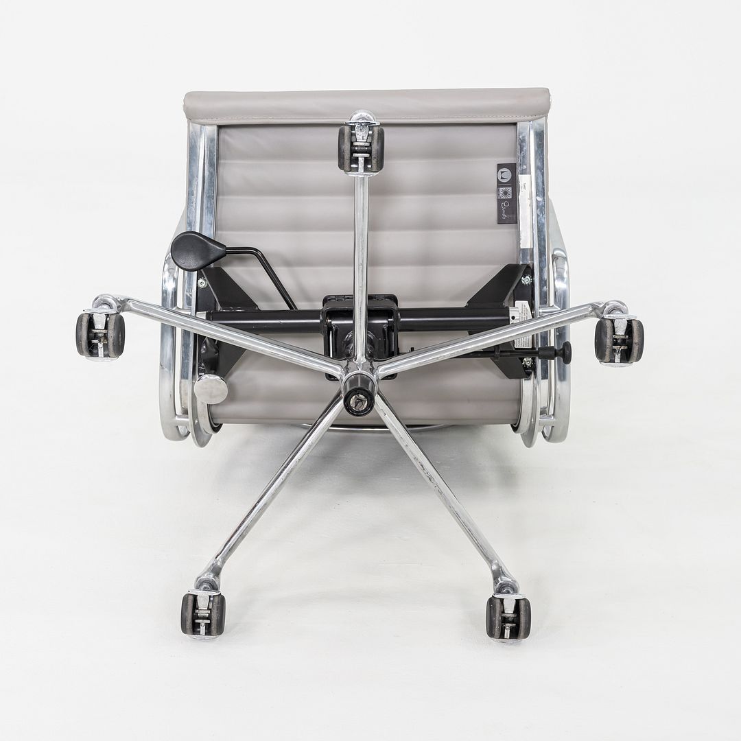 2010s Herman Miller Eames Aluminum Management Desk Chair Grey Naugahyde 2x Avail