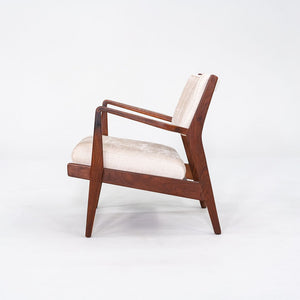 1960s Jens Risom Design U-430 Lounge Chair with Arms in Walnut and Fabric
