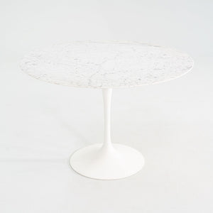 2010s Eero Saarinen for Knoll 42" Round Dining Table with Carrara Marble Top