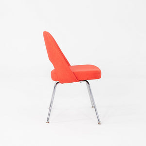 2015 Pair of Eero Saarinen for Knoll Armless Executive Dining Chair Red / Orange