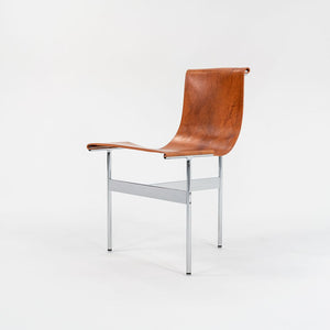 Set of Four Made to Order Gratz TG-10 Sling Dining Chairs Tan Leather & Chrome