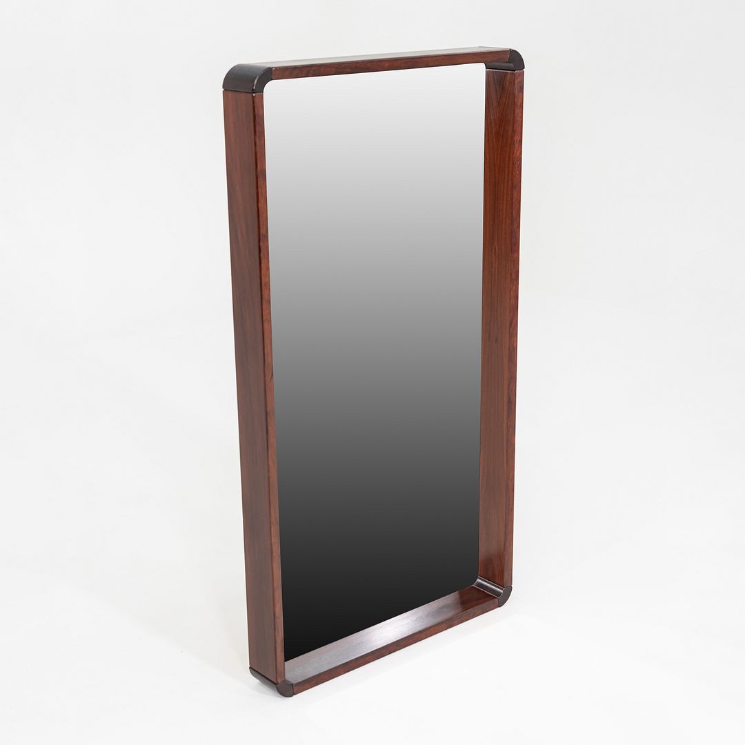1970s Danish Modern Rosewood Mirror with Rounded Edges 27.5 x 51 x 4 inches
