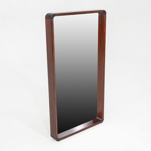 1970s Danish Modern Rosewood Mirror with Rounded Edges 27.5 x 51 x 4 inches