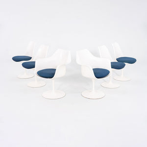 1960s Set of Six Eero Saarinen for Knoll Tulip Dining Arm and Side Chairs