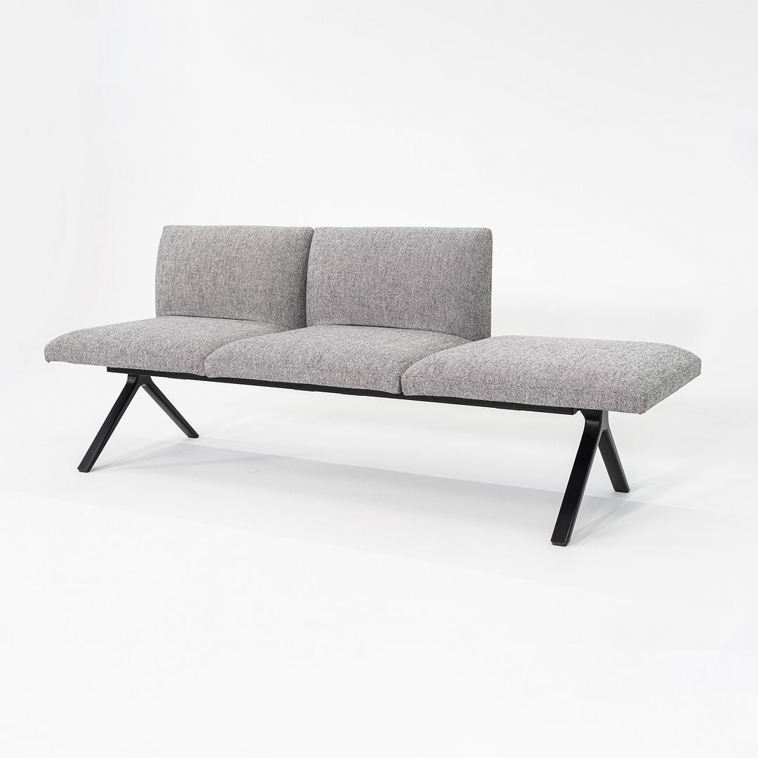 2020s Ichiro Iwasaki for Arper Three Seat Kiik Bench with Back in Grey Fabric