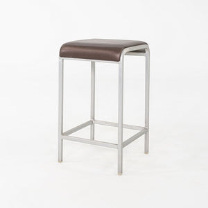 2010 Norman Foster for Emeco 20-06 Stool with Brown Leather Seats 5x Available