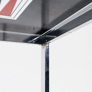 1970s Maison Jansen Backgammon Game / Dining Table in Chrome and Glass 32 in