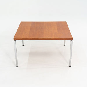 1970s Danish Chromed Steel and Teak Coffee or End Table 33 x 33 x 19 inches