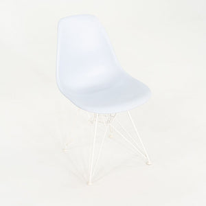 2019 Pair Herman Miller Eames DSR Dining Chairs in Blue Plastic with Eiffel Base