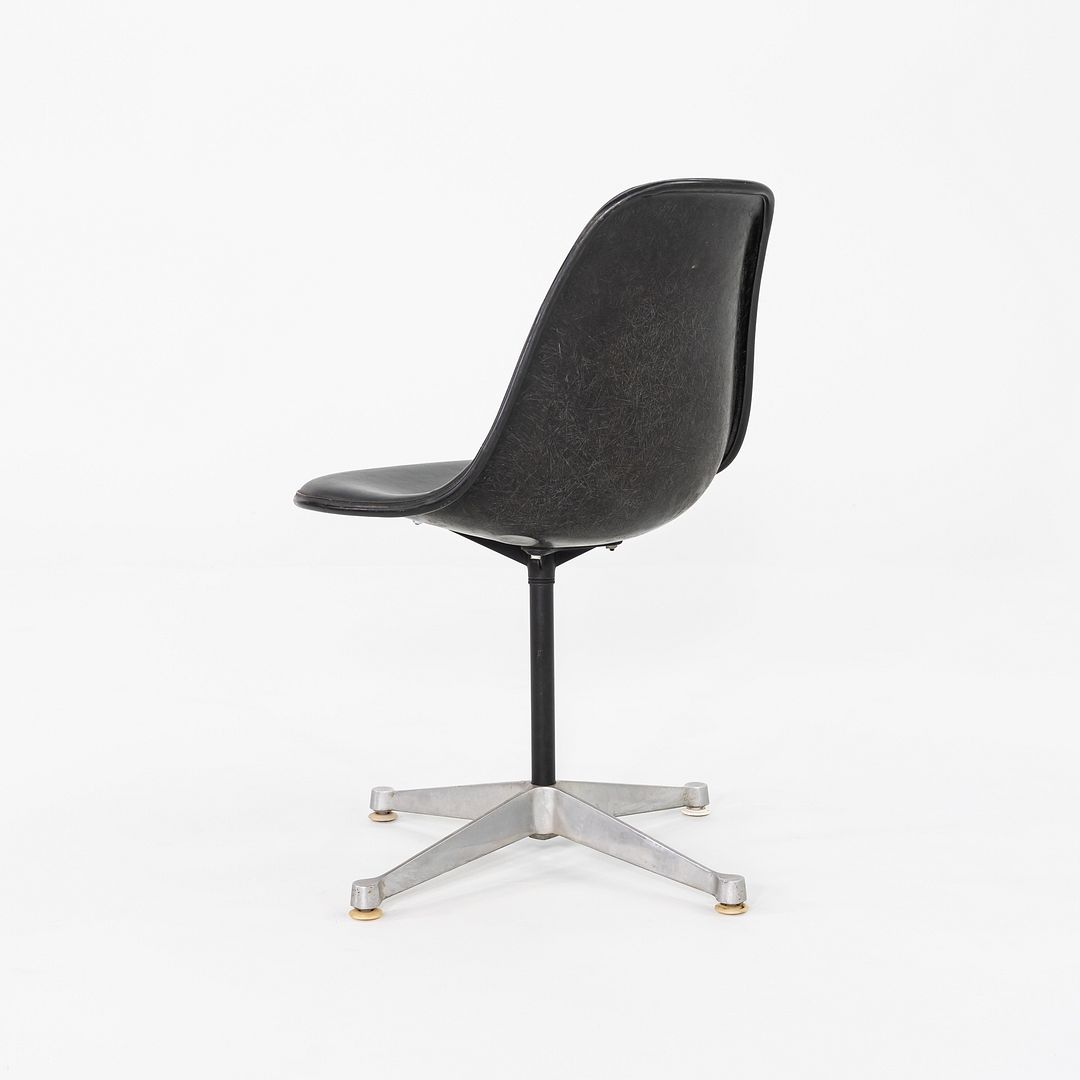 1960s Herman Miller Eames Pedestal Side Shell Chair in Fiberglass with Naugahyde