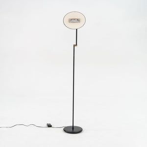 1980s Relux Milano Adjustable Steel Floor Lamp in Black Made in Italy 42 inches