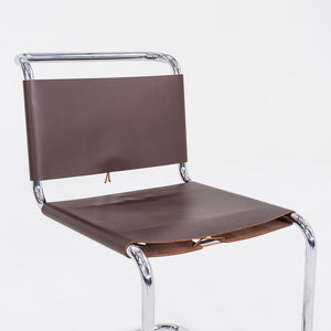 SOLD 1960s Set of Six Marcel Breuer for Knoll B33 Spoleto Dining Chairs in Brown Leather