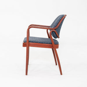 1980s Pair of Don Petitt for Knoll 1105 Bentwood Armchair in Oak w/ Blue Fabric