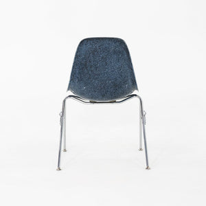 2010s Pair of Modernica Eames Fiberglass Dining Side Shell Chairs in Navy Blue