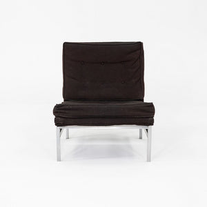 1960s Florence Knoll Armless Slipper Lounge Chair Upholstered in Black Fabric