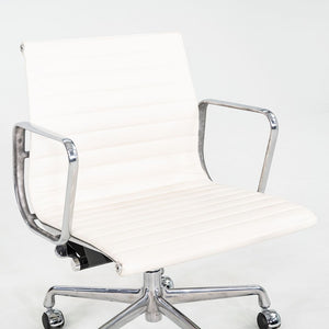 2023 Herman Miller Eames Aluminum Group Management Desk Chairs in White Leather 10x Available