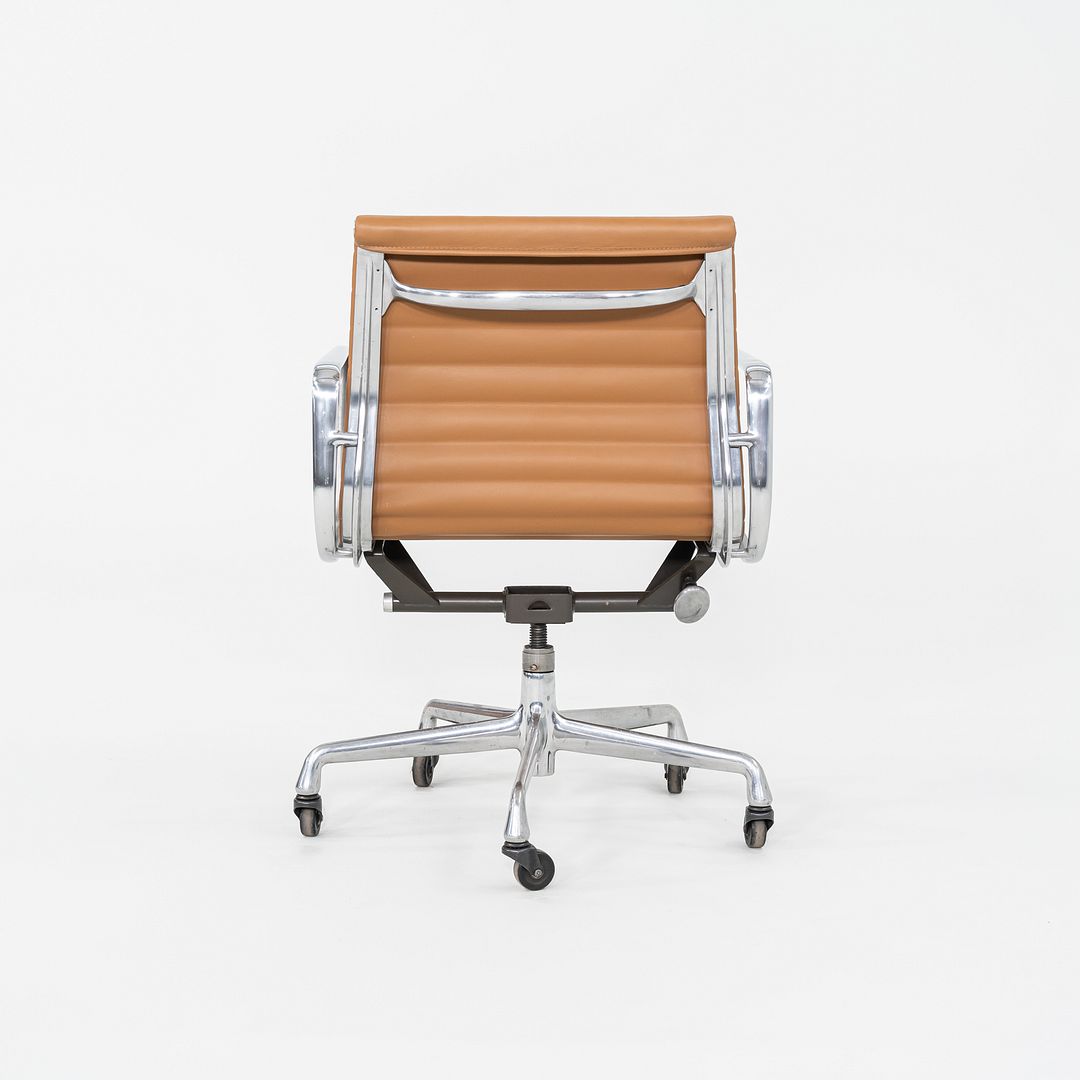 2010s Herman Miller Eames Aluminum Group Management Desk Chair Caramel Leather