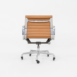2010s Herman Miller Eames Aluminum Group Management Desk Chair Caramel Leather