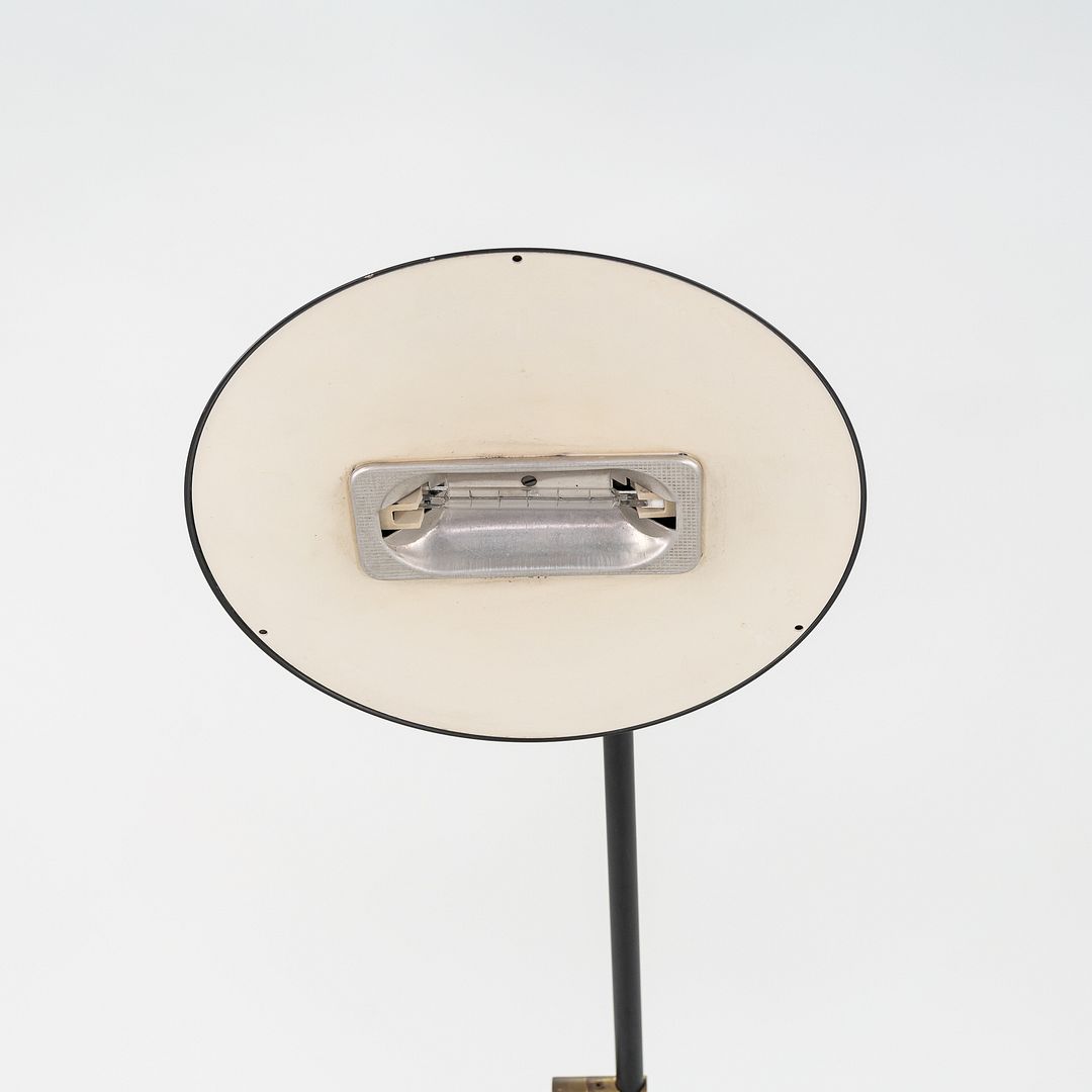 1980s Relux Milano Adjustable Steel Floor Lamp in Black Made in Italy 42 inches
