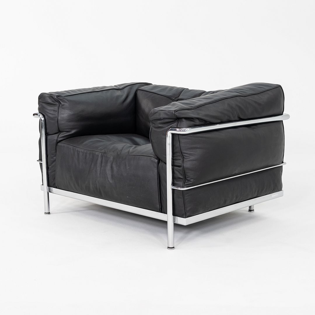 2010s Pair of Le Corbusier Jeanneret Perriand for Cassina LC3 Club Lounge Chair