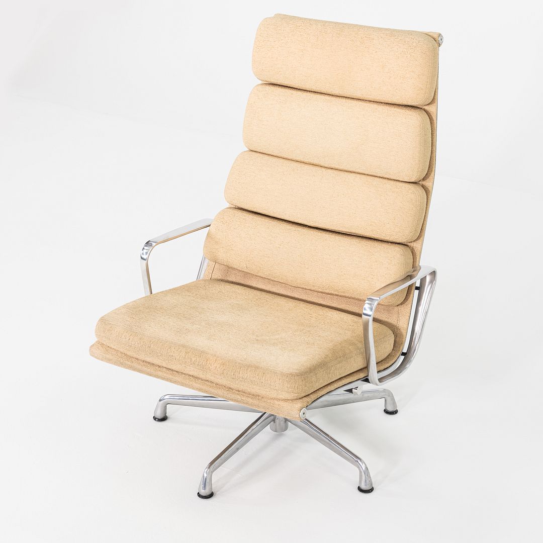 2007 Herman Miller Eames Soft Pad Reclining Lounge Chair with Oatmeal Fabric