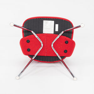 2019 Eero Saarinen for Knoll Armless Executive Dining Chair Red Fabric 4x Avail