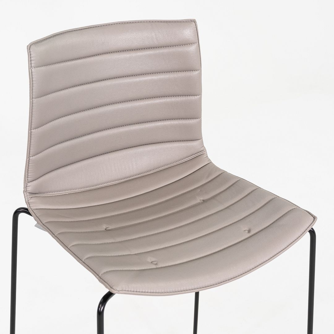 2010s Arper Catifa 46 Bar Stool in Beige Vinyl with Steel Frame 8x Available