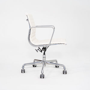 2023 Herman Miller Eames Aluminum Management Desk Chair White Leather 4x Avail