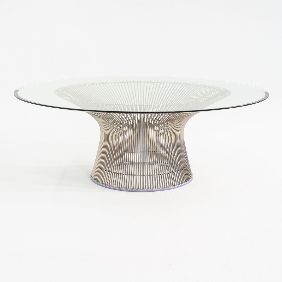 2018 Warren Platner for Knoll Coffee Table w/ 42" Glass Top & Nickel Chrome Base