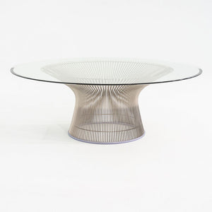 2018 Warren Platner for Knoll Coffee Table w/ 42" Glass Top & Nickel Chrome Base