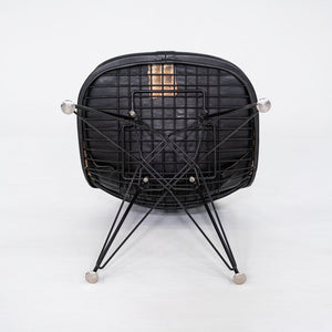 C. 1954 Herman Miller Eames DKR-1 Wire Dining Side Chair with Black Naugahyde