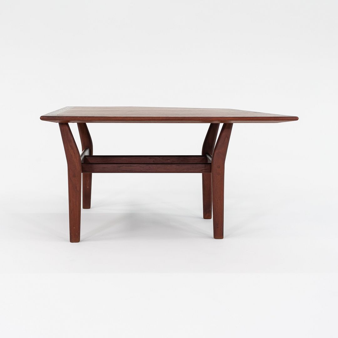 1960s Custom Danish Teak Corner End Side Table with Angular Design, 35x34x18.5