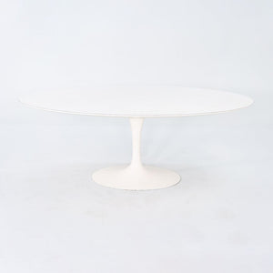 1960s Eero Saarinen for Knoll 78x48 inch Oval Tulip Dining Table in White Laminate